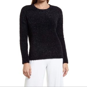 Vince Camuto Sparkle Sparkle Eyelash Sweater in Rich Black